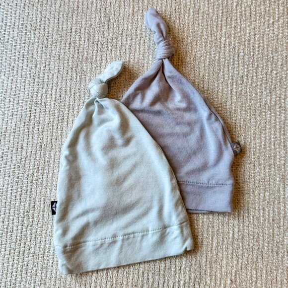 Kyte Baby Size Newborn Knotted Baby Hats Green Gray - Picture 1 of 2